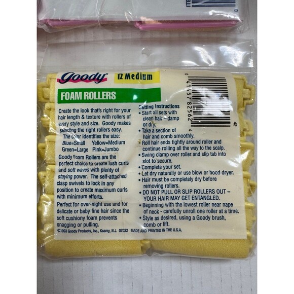 Lot of 4 Goody Vintage Sponge Foam Hair Rollers Sleep-Set Small Medium & Large - Picture 9 of 9